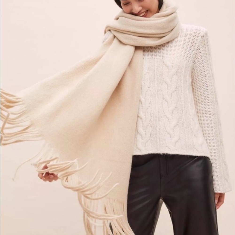 Anthropologie Large Blake Blanket Scarf Cream